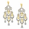 Thumbnail Image 0 of Diamond Accent Chandelier Drop Earrings in Sterling Silver and 18K Gold Plate