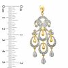 Thumbnail Image 1 of Diamond Accent Chandelier Drop Earrings in Sterling Silver and 18K Gold Plate