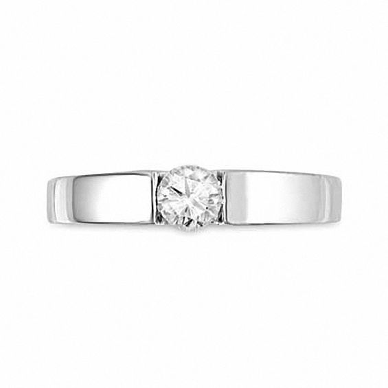 Lab-Created White Sapphire Promise Ring in Sterling Silver
