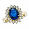 Thumbnail Image 0 of Your Stone Your Story™ Oval Blue Sapphire and 5/8 CT. T.W. Diamond Frame Ring in 14K Gold