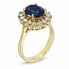 Thumbnail Image 1 of Your Stone Your Story™ Oval Blue Sapphire and 5/8 CT. T.W. Diamond Frame Ring in 14K Gold