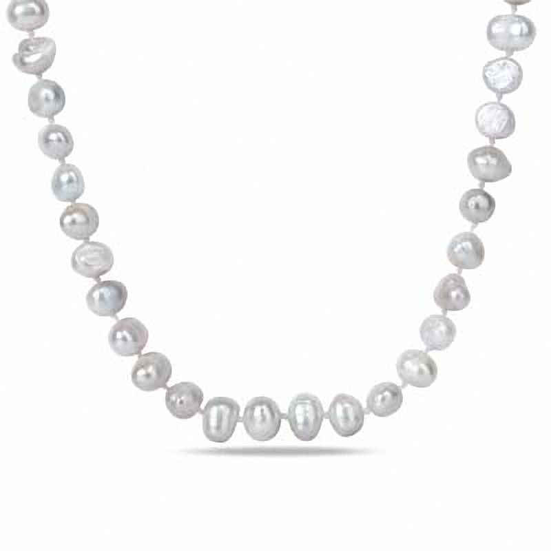 Zales Sterling Silver Diamond Accent White Pearl Pendant - Ruby Lane