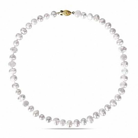 8.0-9.0mm Freshwater Cultured Pearl Strand Necklace