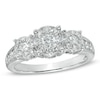 Thumbnail Image 1 of 1 CT. T.W. Diamond Cluster Three Stone Engagement Ring in 14K Gold