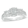 Thumbnail Image 1 of 1 CT. T.W. Diamond Cluster Three Stone Engagement Ring in 14K White Gold