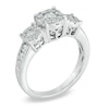Thumbnail Image 2 of 1 CT. T.W. Diamond Cluster Three Stone Engagement Ring in 14K White Gold