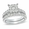 Thumbnail Image 1 of 2 CT. T.W. Diamond Square Cluster Bridal Set in 14K White Gold