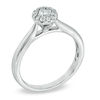 Thumbnail Image 2 of 3/8 CT. T.W. Princess-Cut and Round Diamond Cluster Engagement Ring in 14K White Gold