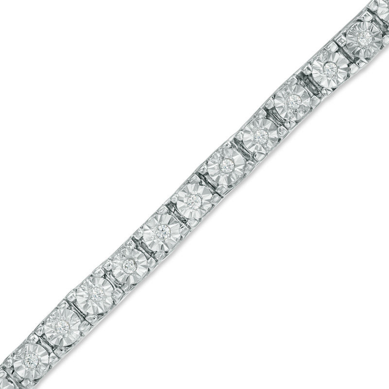 1/4 CT. T.W. Diamond Tennis Bracelet in Sterling Silver - 7.25"