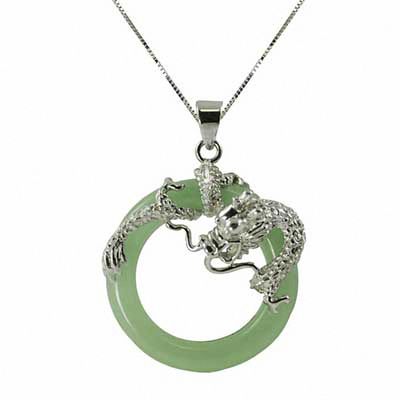 Chinese Color Jade Dragon Necklace Pendant Fashion Charm Jewelry Lucky Amulet P0 