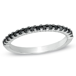 1/5 CT. T.W. Black Diamond Band in 10K White Gold