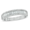 Thumbnail Image 1 of 1/2 CT. T.W. Baguette and Round Diamond Edge Band in 10K White Gold