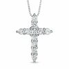 Thumbnail Image 0 of 1/2 CT. T.W. Diamond Cross Pendant in Sterling Silver