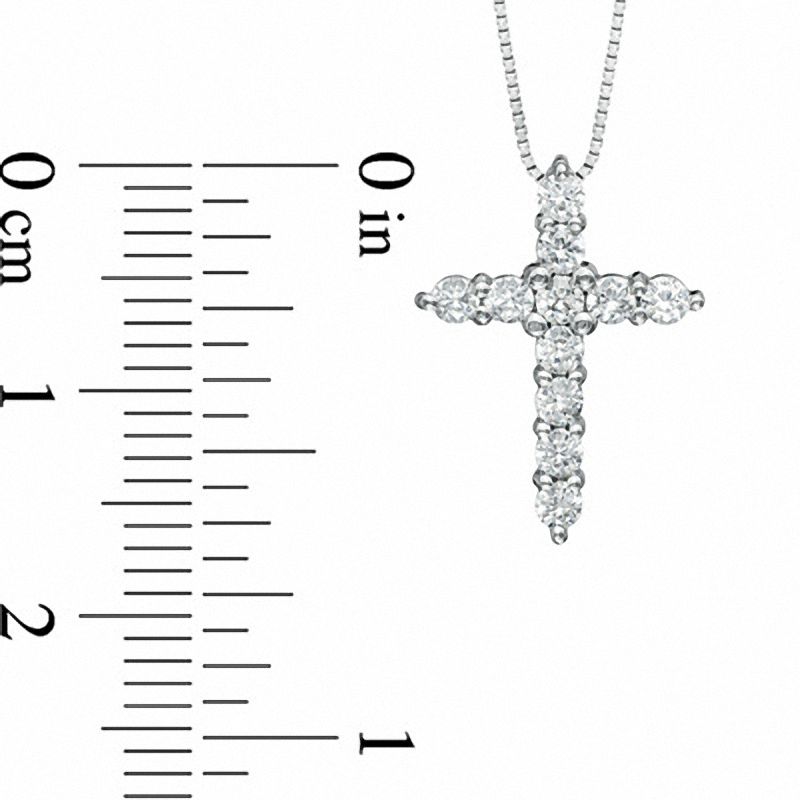 1/2 CT. T.W. Diamond Cross Pendant in Sterling Silver