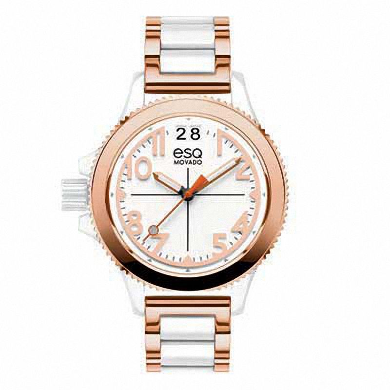 Ladies' ESQ Movado Fusion Two-Tone Interchangeable Strap Watch with White Dial (Model: 07101403)