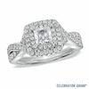 Thumbnail Image 1 of Celebration Ideal 1 CT. T.W. Princess-Cut Certified Diamond Engagement Ring in 14K White Gold (I/I1)