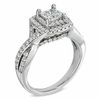 Thumbnail Image 2 of Celebration Ideal 1 CT. T.W. Princess-Cut Certified Diamond Engagement Ring in 14K White Gold (I/I1)