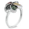 Thumbnail Image 1 of 1/2 CT. T.W. Enhanced Multi-Color Diamond Pinwheel Ring in Sterling Silver