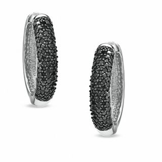 Zales black hoop earrings Clearance