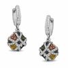 Thumbnail Image 0 of 1/2 CT. T.W. Enhanced Multi-Color Diamond Drop Earrings in Sterling Silver