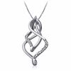 Thumbnail Image 1 of 1/8 CT. T.W. Diamond Triple Flame Pendant in 10K White Gold
