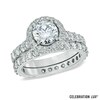 Thumbnail Image 1 of Celebration Lux® 1-1/2 CT. T.W. Certified Diamond Bridal Set in 18K White Gold (I/SI2)
