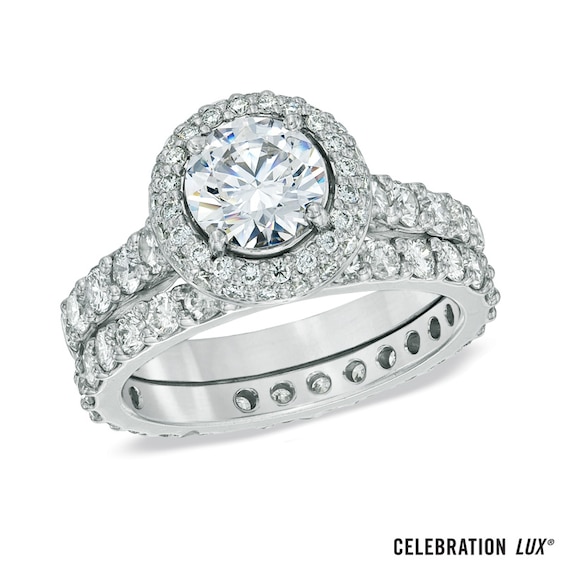 Celebration LuxÂ® 1-1/2 CT. T.w. Certified Diamond Bridal Set in 18K White Gold (I/Si2)