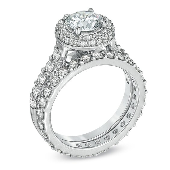 Celebration LuxÂ® 1-1/2 CT. T.w. Certified Diamond Bridal Set in 18K White Gold (I/Si2)