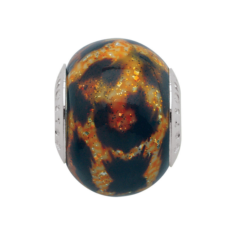 Main Image 1 of Persona® Sterling Silver Leopard Print Glass Charm