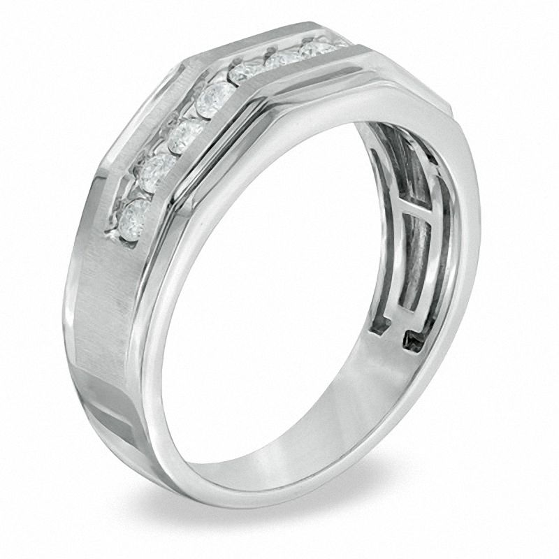 Main Image 2 of Men's 1 CT. T.W. Diamond Ring in 10K White Gold