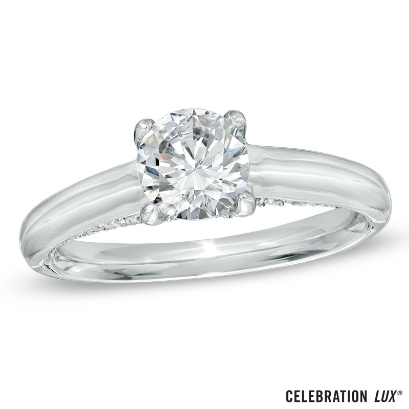Main Image 1 of Celebration Lux® 7/8 CT. T.W. Certified Diamond Engagement Ring in 18K White Gold (I/SI2)