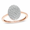 Thumbnail Image 1 of 1/6 CT. T.W. Diamond Oval Striped Ring in 10K Rose Gold