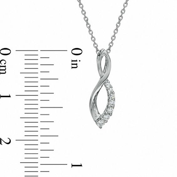 Diamond Accent Infinity Loop Pendant in 10K White Gold