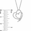 Thumbnail Image 2 of 1/8 CT. T.W. Diamond Shadowed Tilted Heart Pendant in Sterling Silver