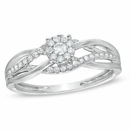 Clearance Rings Zales T W Diamond Cer Loose Braid Ring In 10k White Gold