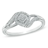 Thumbnail Image 1 of 1/10 CT. T.W. Diamond Square Cluster Ring in Sterling Silver