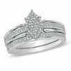 Thumbnail Image 1 of 1/4 CT. T.W. Diamond Marquise Cluster Bridal Set in 10K White Gold