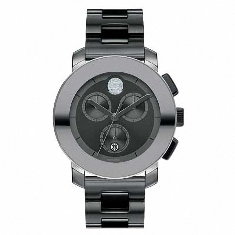 Main Image 1 of Ladies' Movado Bold® Crystal Chronograph Watch with Grey Metallic Dial (Model: 3600143)