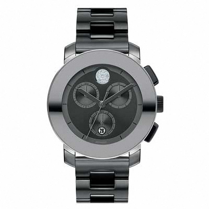 Ladies' Movado Bold® Crystal Chronograph Watch with Grey Metallic Dial (Model: 3600143)