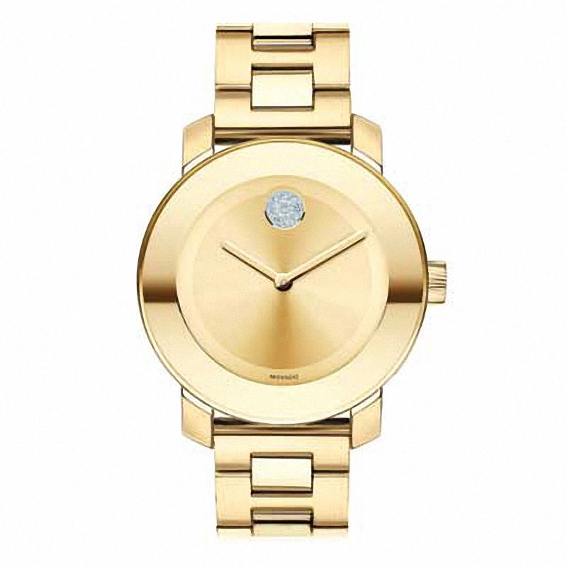 Ladies' Movado Bold® Crystal Accent Gold-Tone Watch (Model: 3600104)