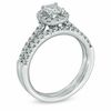Thumbnail Image 2 of 3/4 CT. T.W. Cushion-Cut Diamond Frame Bridal Set in 14K White Gold