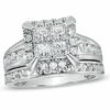 Thumbnail Image 1 of 2 CT. T.W. Quad Princess-Cut Diamond Frame Bridal Set in 14K White Gold