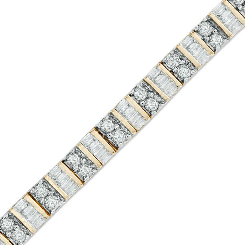 4 CT. T.W. Diamond Square Line Bracelet in 14K Gold