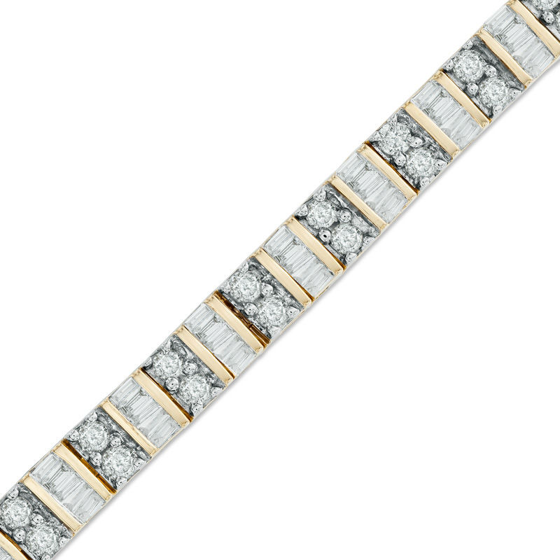 Main Image 1 of 4 CT. T.W. Diamond Square Line Bracelet in 14K Gold