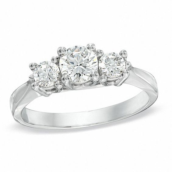 2 CT. T.w. Certified Diamond Three Stone Ring in 14K White Gold (I/I2)