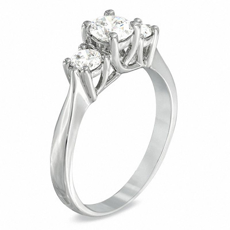 Main Image 2 of 2 CT. T.W. Certified Diamond Three Stone Ring in 14K White Gold (I/I2)