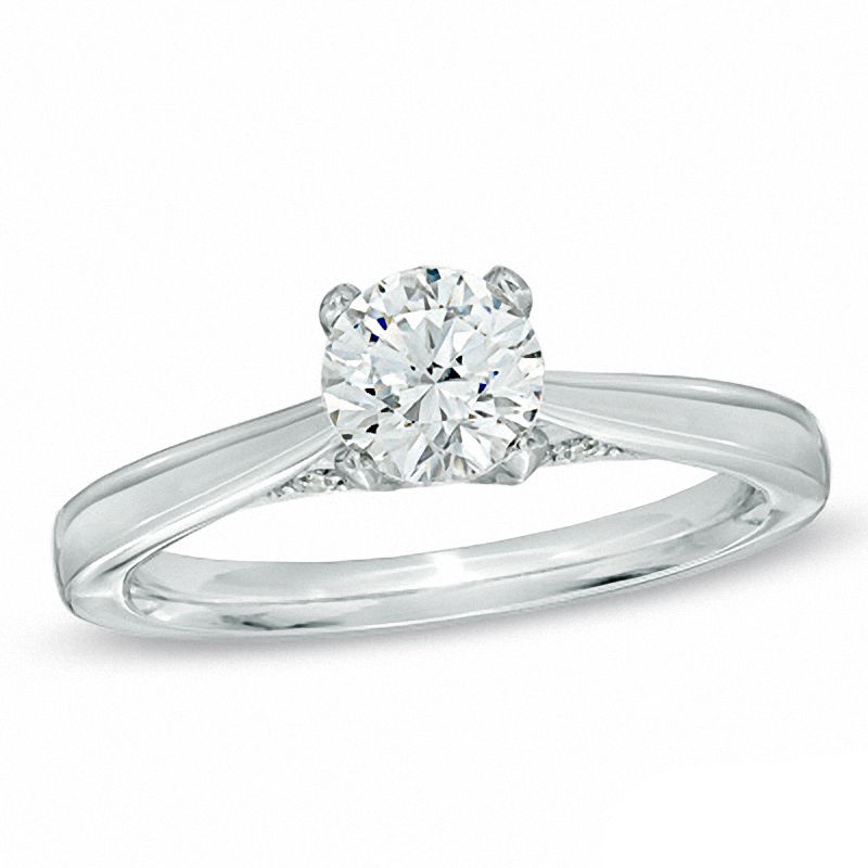 Main Image 1 of Celebration Lux® 5/8 CT. T.W. Certified Diamond Engagement Ring in 18K White Gold (I/SI2)