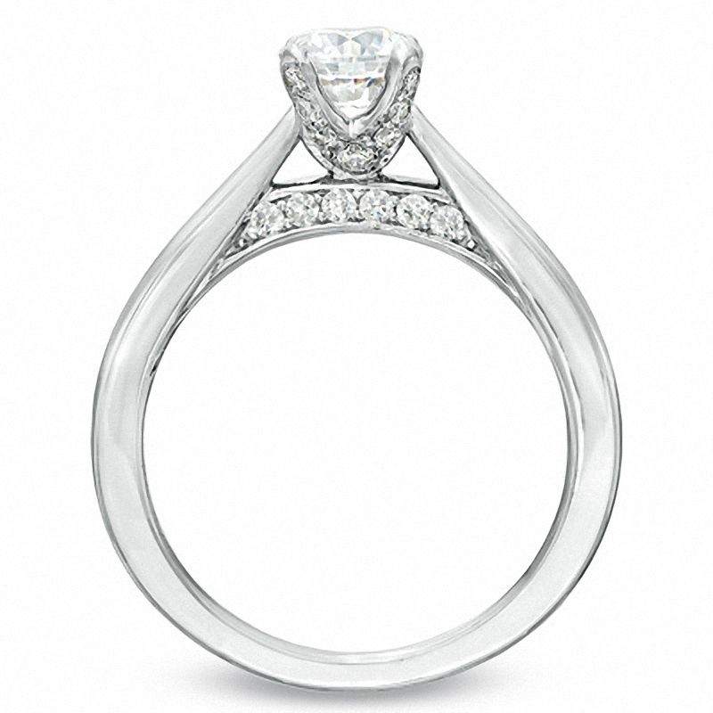 Main Image 3 of Celebration Lux® 5/8 CT. T.W. Certified Diamond Engagement Ring in 18K White Gold (I/SI2)