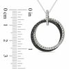 Thumbnail Image 2 of 1/20 CT. T.W. Diamond Double Circle Pendant in Sterling Silver