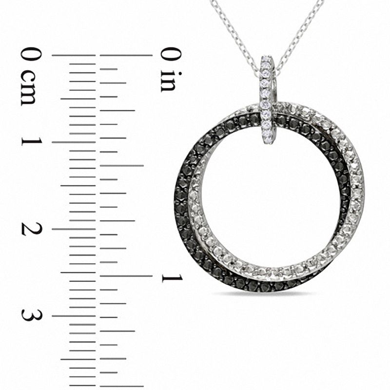 1/20 CT. T.W. Diamond Double Circle Pendant in Sterling Silver